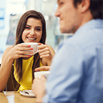 Couple having a nice coffee date